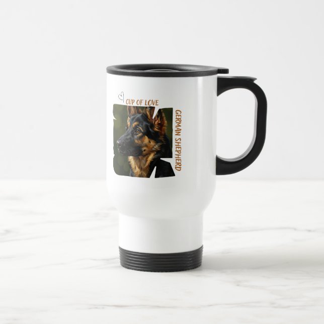 Cup of Love Dog Lover 15 oz Travelers Mug Resemugg (Höger)