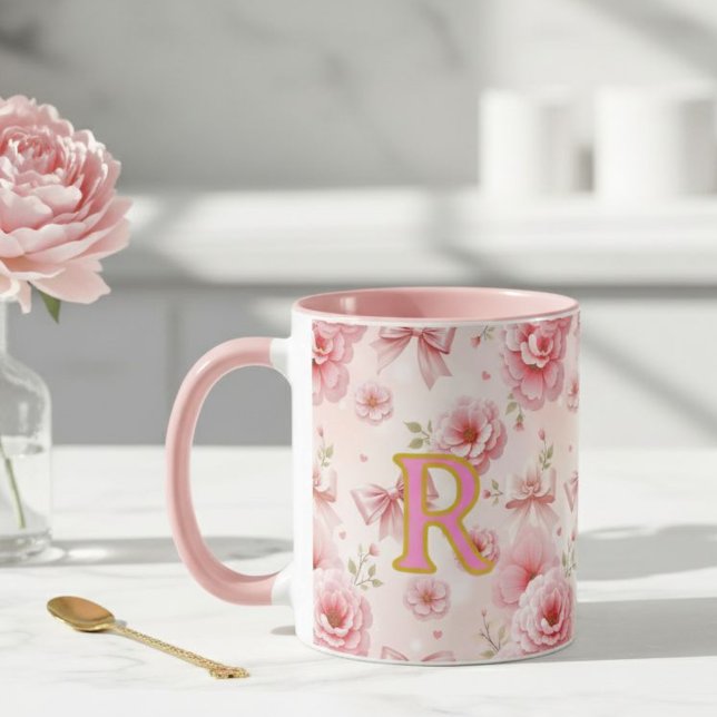 Cup with initial, Romantic cup, mug for her Mugg (Skapare uppladdad)