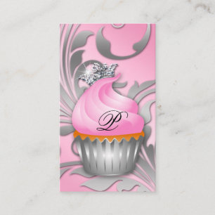 Cupaka Affärskort Krona Classy Silver Rosa Visitkort