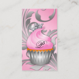 Cupaka Affärskort Krona Classy Silver Rosa Visitkort