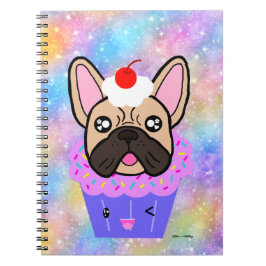 Cupaka Fransk Bulldog Cute Rainbow Gnistra Anteckningsbok