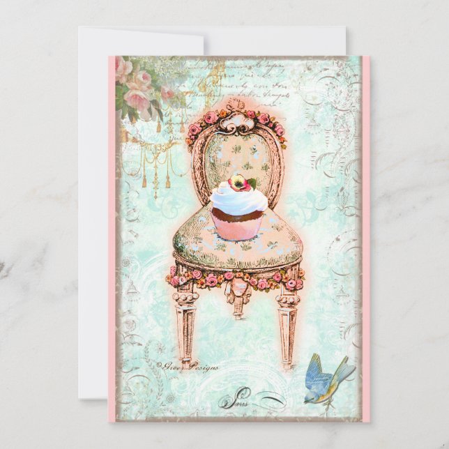 Cupaka Fransk Victorian-inbjudan Inbjudningar (Framsida)