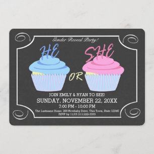 Cupaka Gender Reveal Party Inbjudningar