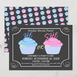 Cupaka Gender Reveal Party Inbjudningar