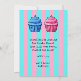 Cupaka-Genderna Visa blått och Rosa Tack Kort