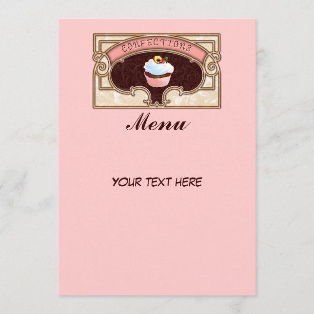 Cupaka-konfektionens meny Signera Vintage Stil (Framsida)