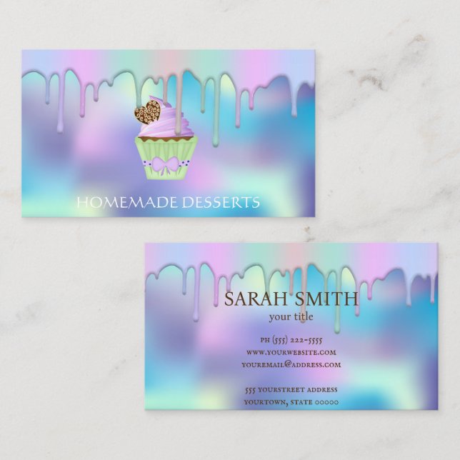 Cupaka Logotyp Bakery Chef,Söt Affärskort Visitkort (Fram/baksida)