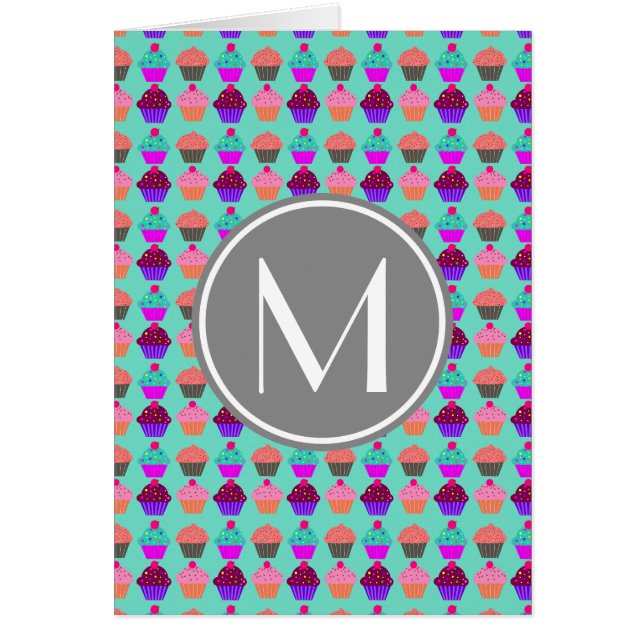 Cupaka Mönster Anpassningsbar Monogram OBS Kort (Framsidan)