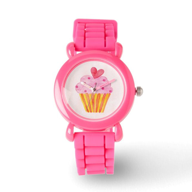 Cupaka rosa glitter Flickor Se Flickor Armbandsur (Framsida)