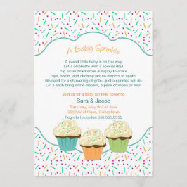 Cupaka Sprinkle Baby Shower Inbjudan neutralt färg