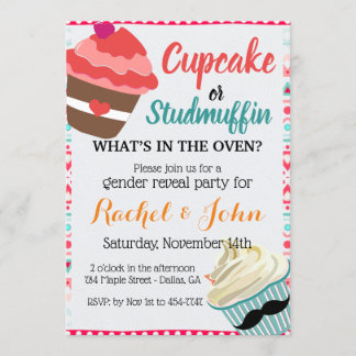 Cupaka Stud Muffin Cute Baby Shower Anpassningsbar Inbjudningar