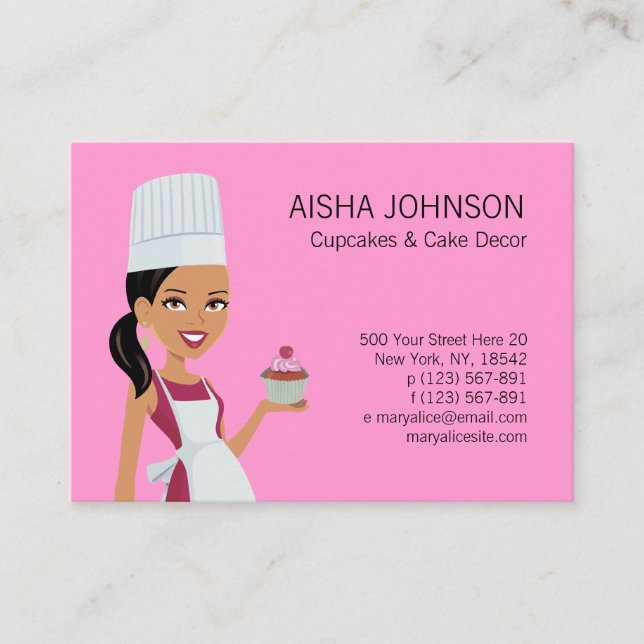 Cupake visitkortmall med den afrikanska visitkort (Framsida)