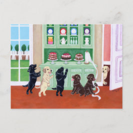 Cupboard Labrador Puppies Vykort