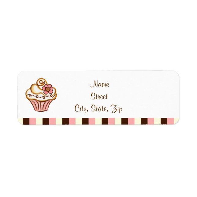 Cupcake-adressetiketter Returadress Etikett (Framsidan)