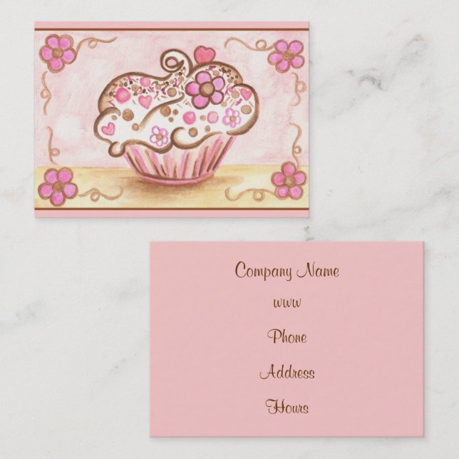 Cupcake Affärskort Visitkort (Fram/baksida)