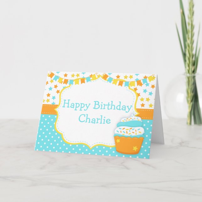 Cupcake and Sprinkles Birthday Party  Kort (Framsida)