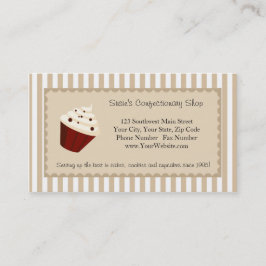 Cupcake anpassad logotyp, mjuka mocha-ränder visitkort