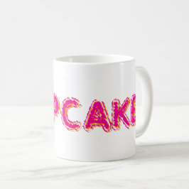 Cupcake Anpassad Rosa Text Kaffemugg