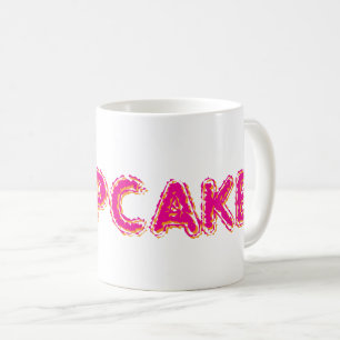 Cupcake Anpassad Rosa Text Kaffemugg