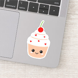 Cupcake-ansikte vinyldekal för vattenflaska etc klistermärken
