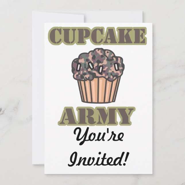 Cupcake-armén Inbjudningar (Framsida)