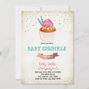 Cupcake baby sprinkle partygästlista inbjudningar