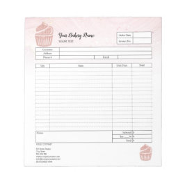 Cupcake Bagar Mixer Orderblankett Faktura Notepad Anteckningsblock