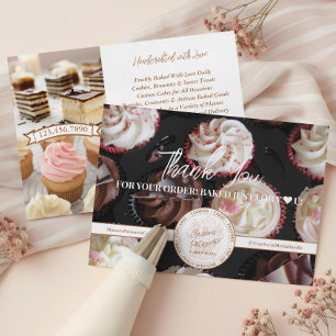 Cupcake Bageri Affärs Foto Tack för Beställning  Kort