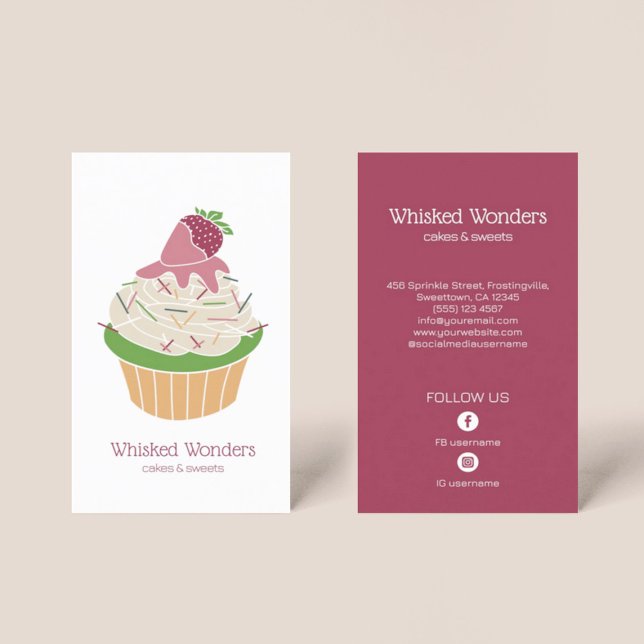 Cupcake Bageri Konditor Visitkort (Cupcake Bakery Pastry Chef Business Card)