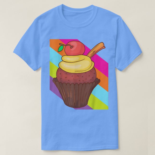 Cupcake Bake Bakery Baker Cake Food Delicious Swee T Shirt (Design framsida)