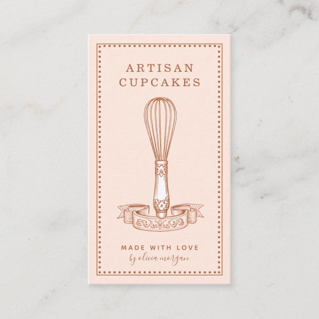 Cupcake Baker Bakery Pastry Chef Visitkort (Framsida)