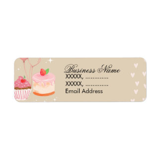 Cupcake-bakery returadressetiketter returadress etikett