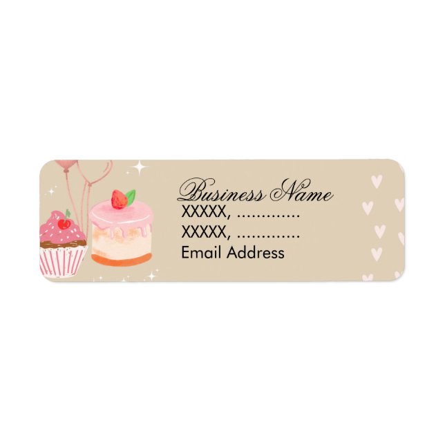 Cupcake-bakery returadressetiketter returadress etikett (Framsidan)