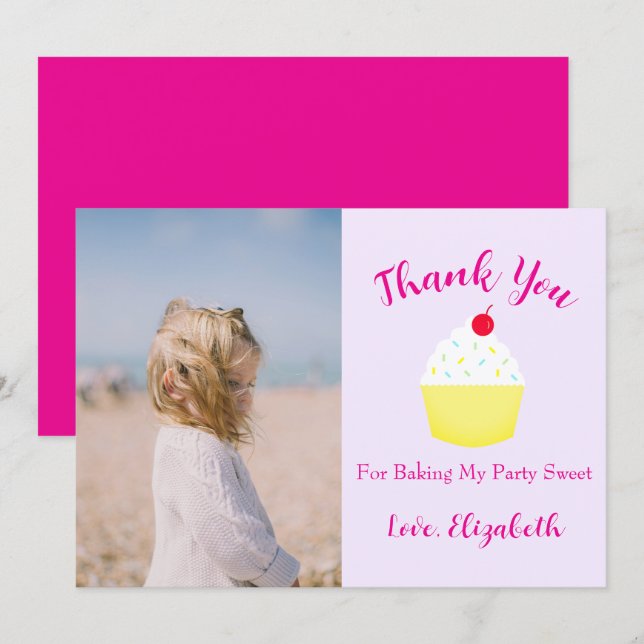 Cupcake Bakning Födelsedag Tack Kort (Fram/baksida)