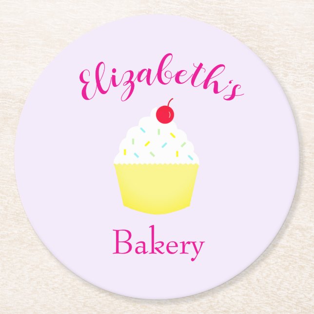 Cupcake Bakning Födelsedag Underlägg Papper Rund (Framsidan)