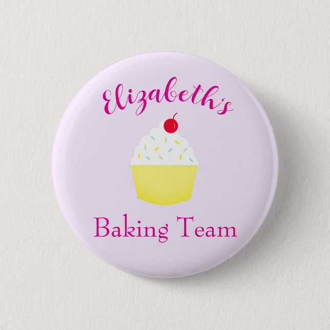 Cupcake Bakning Team Födelsedag Knapp (Framsida)