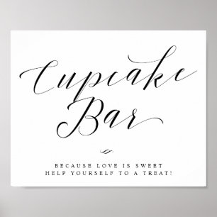 Cupcake Bar Chic Bröllopsdusch eller Bröllopsskylt Poster
