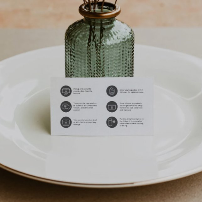 Cupcake Care Minimalist Flat Thank You Card Visitkort (Skapare uppladdad)