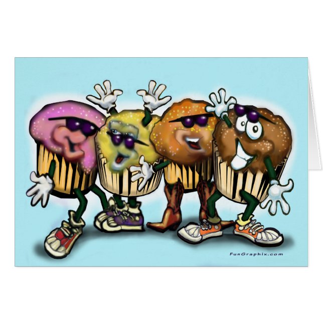 CupCake Dance Hälsningskort (Framsidan Horizontal)