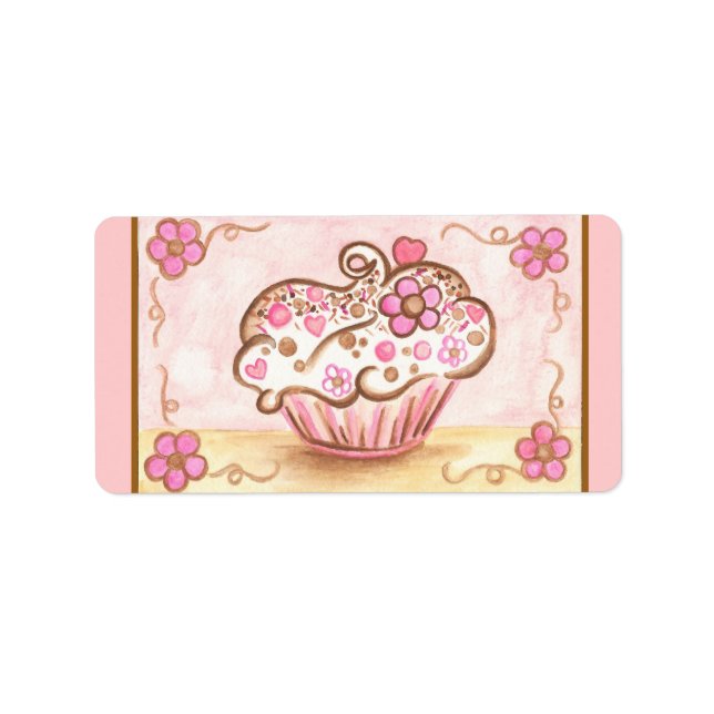 Cupcake-etiketter Adressetikett (Framsidan)