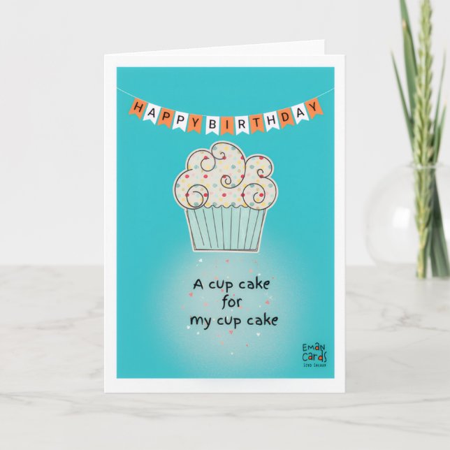 Cupcake Födelsedags Kort (Framsida)