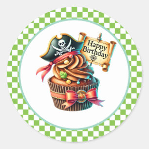 Cupcake Födelsedagsdekaler Runt Klistermärke