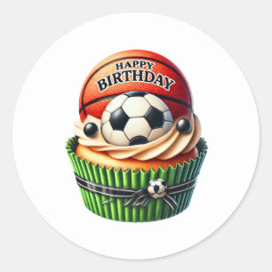 Cupcake Födelsedagsdekaler Runt Klistermärke