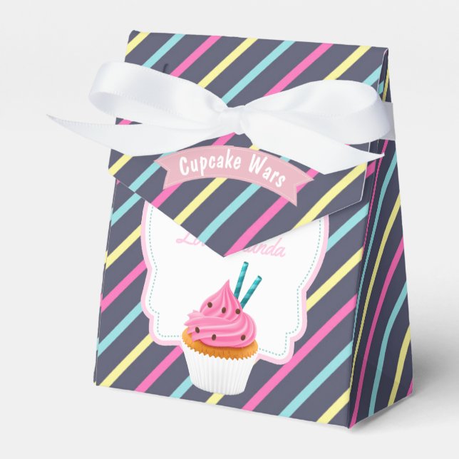 Cupcake födelsedagsfest favor presentaskar (Framsidan Sidan)