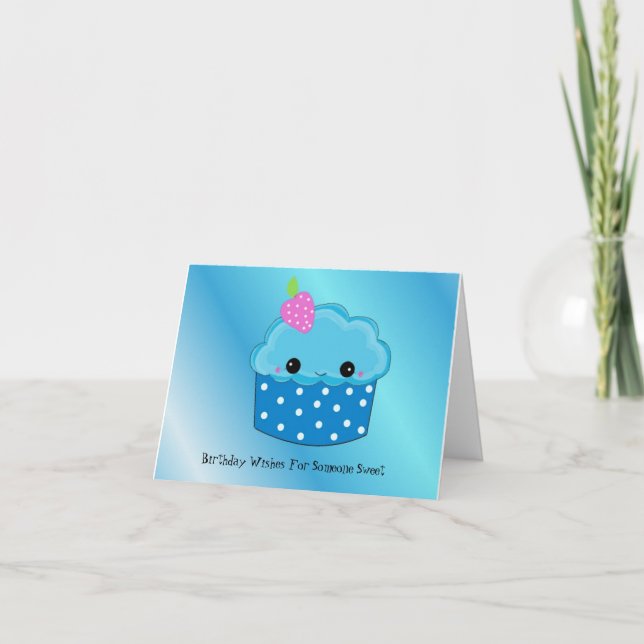 Cupcake Födelsedagsönskningar Kort (Framsida)