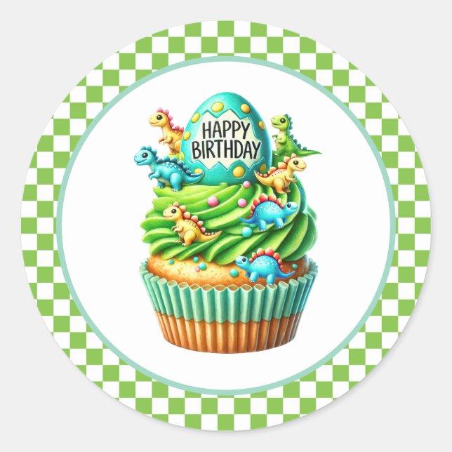 Cupcake Födelsemärkestickrar Runt Klistermärke (Framsida)