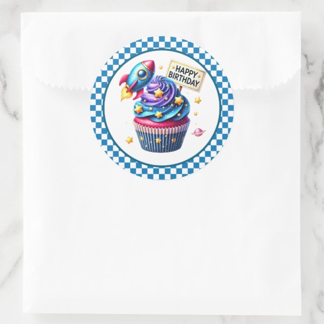 Cupcake Födelsemärkningar Runt Klistermärke (Väska)