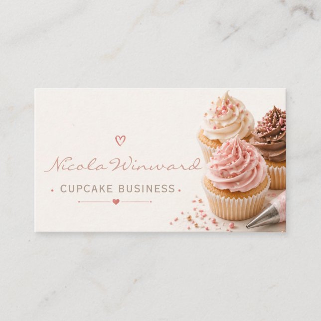 Cupcake-företagskort Visitkort (Framsida)
