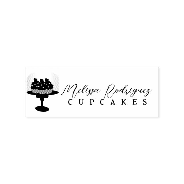 Cupcake Glas Kupol Bageri Bagare Script  Logo Stämpel (Tryck)