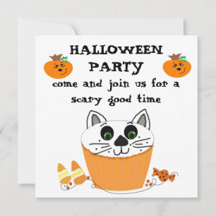 Cupcake Halloween-fest-inbjudan Inbjudningar